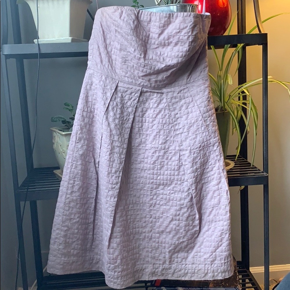 Strapless purple a-line JCrew dress